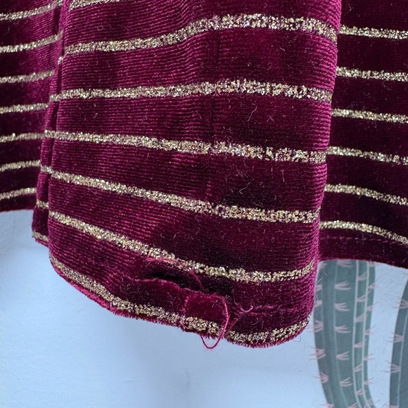 Unique Vintage Burgundy Velvet And Gold Skirt - Picture 12 of 12